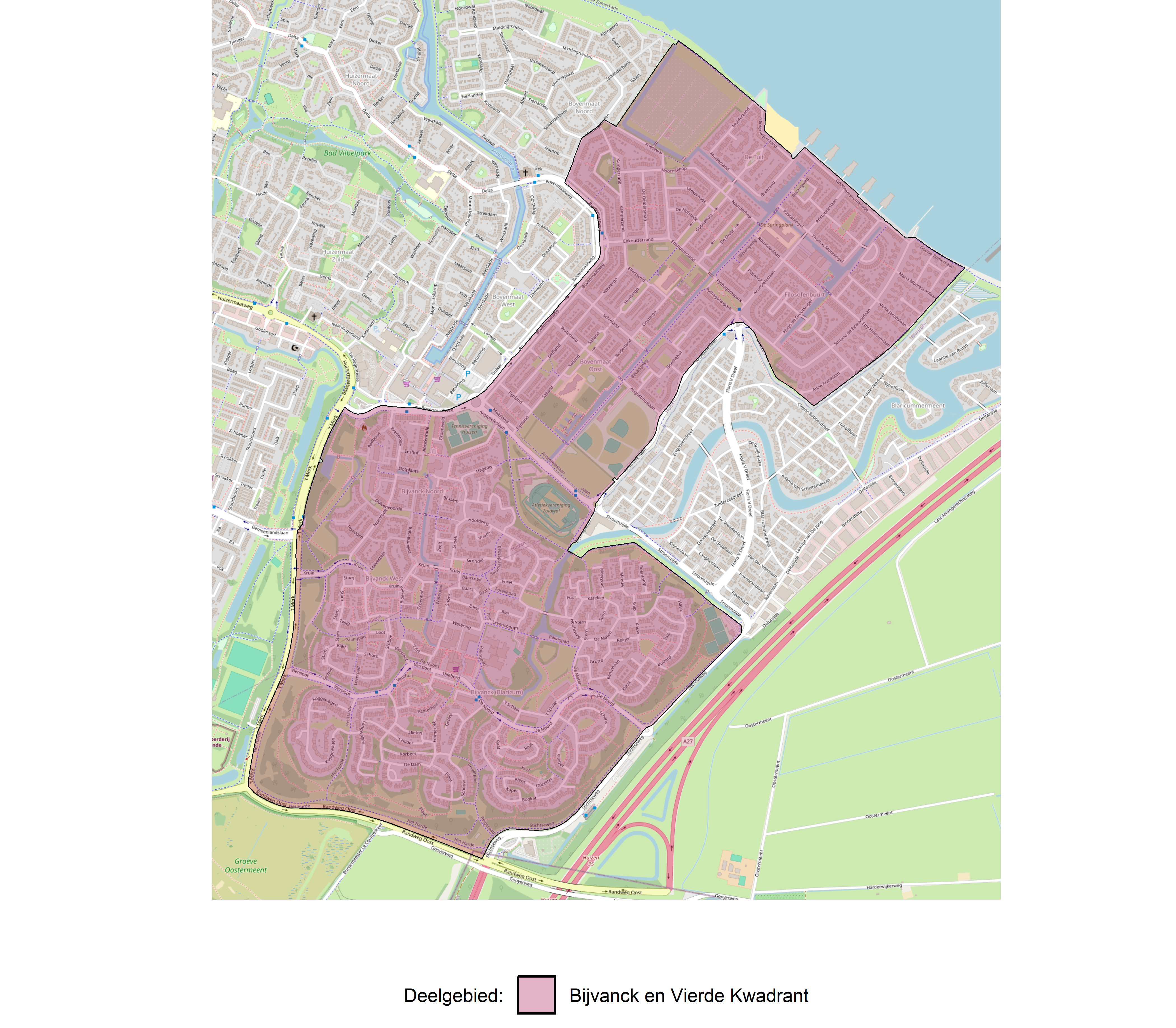 Figure 1: Kaart met deelgebieden.